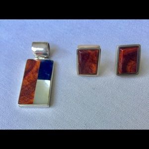 NEW STERLING SEMI-PRECIOUS STONE JEWELRY SET